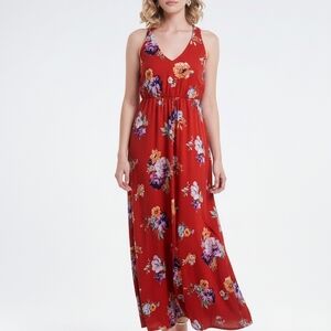 Floral Red Maxi Dress